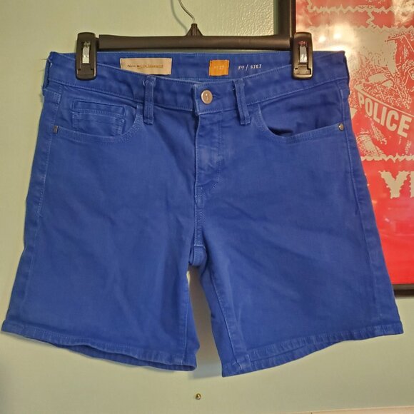 Anthropologie Pilcro and The Letterpress Stet Fit Jean Denim Shorts Cobalt Blue - Picture 3 of 15